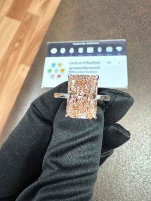 3.50 Radiant Lab Grown Diamond Engagement Ring Fancy Vivid Pink IGI Certified - Image 1 of 4