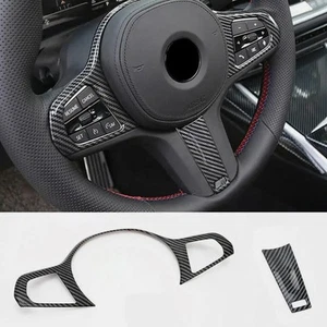 Carbon Fiber ABS fits BMW 3 Series G20 Interior Trim Steering Wheel Cover 20-22 - Picture 1 of 5