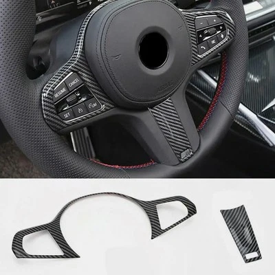 Carbon Fiber ABS fits BMW 3 Series G20 Interior Trim Steering Wheel Cover 20-22 - Image 1 of 4
