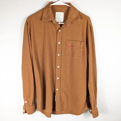 Attention & Co Shirt Men 50 Korea Brown Textured Long Sleeve Casual Button Front - Image 1 of 4