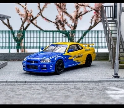 SH 1:64 JDM Skyline GTR R34 Spoon Racing Sports Model Diecast Metal Car SEALED - Image 1 of 4