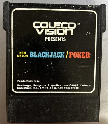 Colecovision Ken Uston Blackjack Poker 1982 Video Game Cartridge - Image 1 of 3