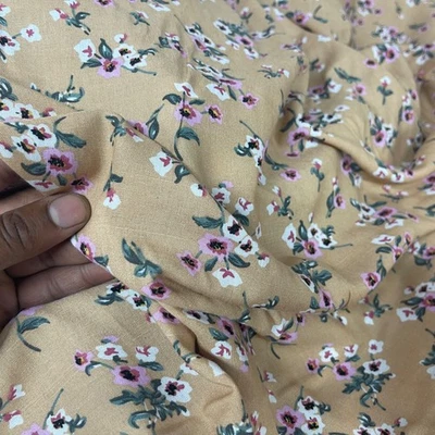 Dress VISCOSE Floral Fabric Flowers Blouse Skirt Maxi Party 54” NUDE BLUSH 8m - Image 1 of 3