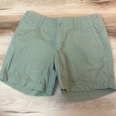 Eddie Bauer Womens Shorts Green Geometric Print Utility Pockets Size 4 - Image 1 of 4