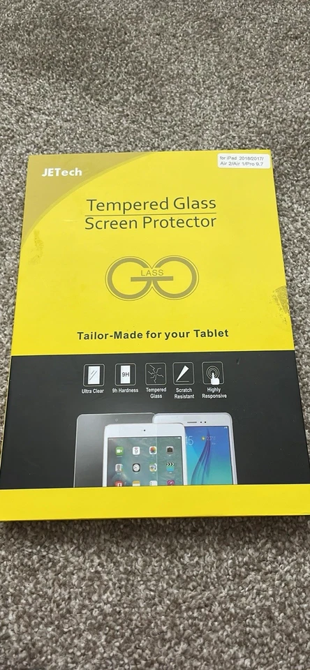 JETech Tempered Glass Screen Protector for Apple iPad 6/5 Air 1/2 Pro 9.7 Inch - Image 1 of 1