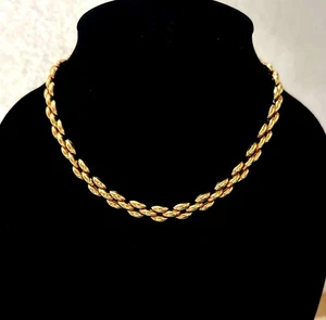 Dramatisches elegantes Panther Ziegel Gliederhalsband Halskette Statement goldfarben Retro - Bild 1 von 8