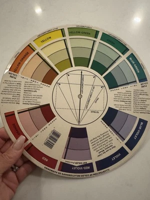 Rueda de color de artista de colección de The Color Wheel Co. 1983 Guía para mezclar colores Foto 1 de 2