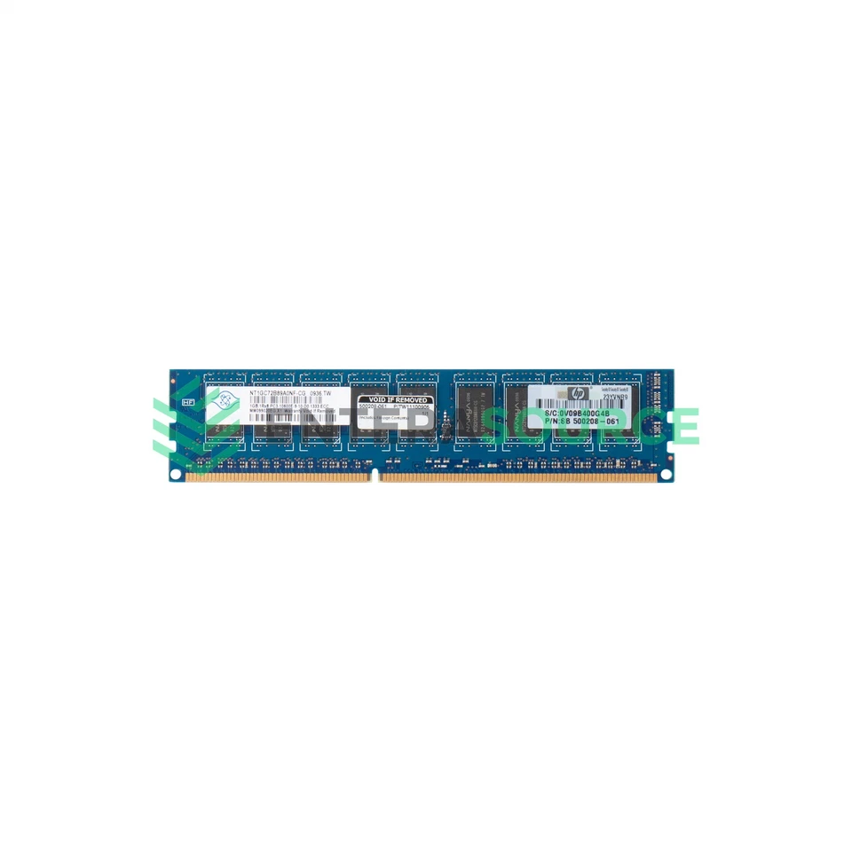 Módulo de memoria de servidor HP 500208-061 1 GB DDR3-1333 PC3-10600E 1Rx8 ECC Foto 1 de 1