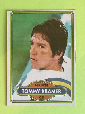 Tarjeta de fútbol americano Tommy Kramer 1980 Topps Rookie #138 Minnesota Vikings Quarterback Foto 1 de 2