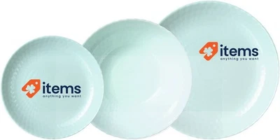 Luminarc Pampille Türkis Opal Geschirr Set 18 Teile - 6 Personen Esssets - Bild 1 von 3