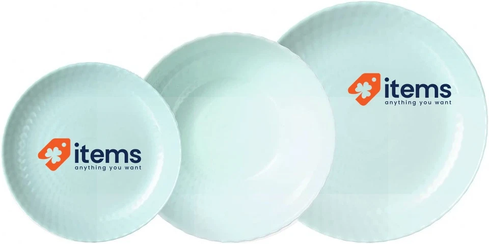 Luminarc Pampille Turquoise Opale Vaisselle Set 18 Pièces - 6 People Dîner Jeux - Photo 1/3