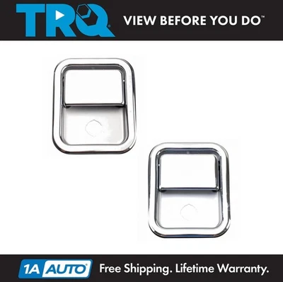 TRQ Front Metal Exterior Door Handle Pair Set Chrome LH RH Sides for Mack CH CL Foto 1 de 4