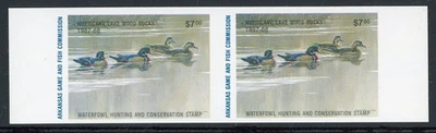 ARKANSAS 1987-88 WATERFOWL HUNTING & CONSERVATION STAMP IMPERF MINT PAIR ! C05 - Image 1 of 2