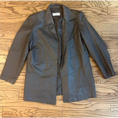 Chaqueta Blazer Lew Magram Collection Mujer’s 18 Cuero Marrón Genuino Foto 1 de 4