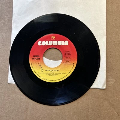 James Taylor Never Die Young/Valentine's Day 1988 Columbia 45 Foto 1 de 2