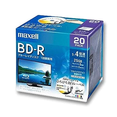 Maxell Recording BD-R Standard 130 Minutes 4x Speed Wide Printable White 20 Pack - Image 1 of 2