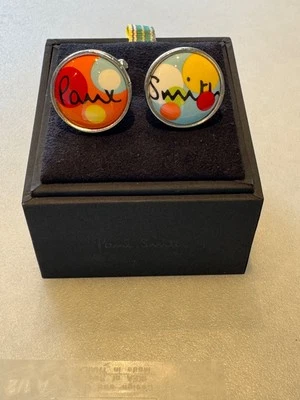 GEMELOS PAUL SMITH VINTAGE GENUINOS, SIN USAR NUEVOS EN CAJA - FIRMA FLORAL DE GRAN TAMAÑO Foto 1 de 4