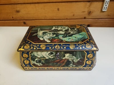  Boîte Metal Tôle Lithographiée Publicitaire Chats Chatons Caramels MOLIE & Cie - Photo 1/4