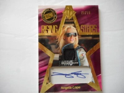 Tarjeta autografiada Angela Cope 2012 PP TM RISE STARS #23 GUANTE USADO R SER# 73/99 Foto 1 de 3