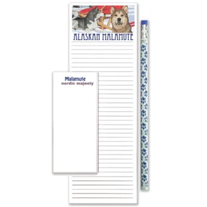 Alaskan Malamute To Do List Magnetic Shopping Pad Notepad & Pencil Gift Set - Picture 1 of 1