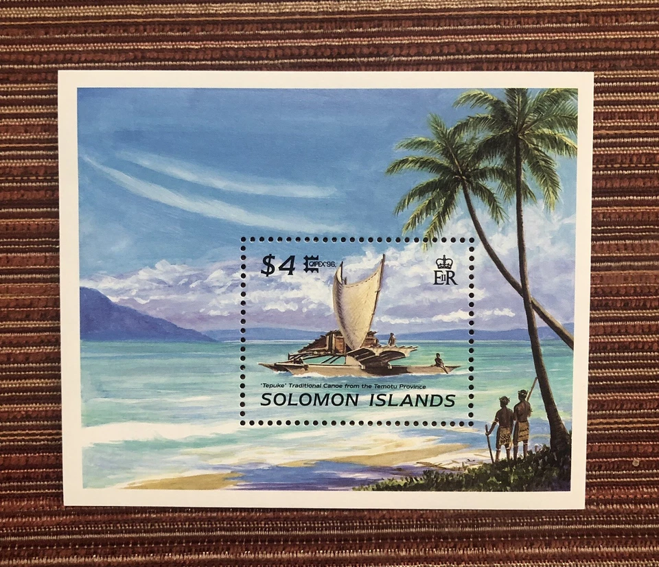 Solomon Islands Ms Capex96 Traditional Canoe Boat Coconut Tree MNH - Image 1 of 1
