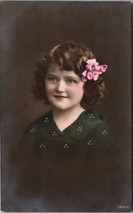 Vintage Postcard Hand Colored Girl Portrait to Alpine NY JV1 - Picture 1 of 2