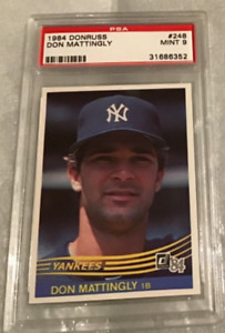 1984 Donruss #248: DON MATTINGLY Rookie RC "New York Yankees" ~ PSA 9