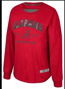 Colosseum Women's Medium Alabama Crimson Tide Cardinal Oorah Long sleeve T-Shirt - Picture 1 of 4
