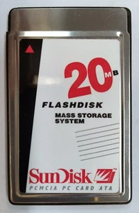 SunDisk (SanDisk) 20MB FlashDisk, PCMCIA PC Card, ATA Interface - Picture 1 of 2
