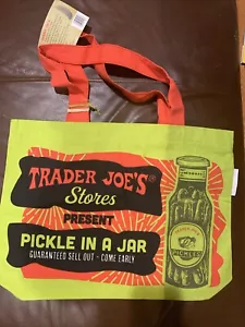 1 Trader Joe’s Bag canvas Reusable Heavy Cotton bag Pickles Shopping Bag New - Picture 1 of 2