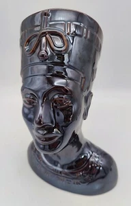 Vintage 60's 70's Arnels Nefertiti Egyptian Queen Ceramic Glazed Bust Statue 12" - Picture 1 of 10