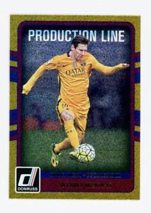 2016-17 Lionel Messi Panini Donruss Gold Refractor FC Barcelona Soccer Card SP