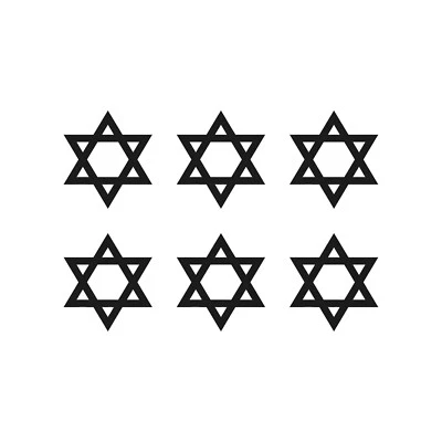 Small Star of David Shield Magen Judaism Window Vinyl Decals stickers set of 6 - Image 1 of 2