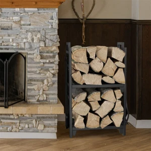 Indoor Outdoor Firewood Rack Log Holder Wood Storage with Handle Fireplace Tools - Picture 1 of 12