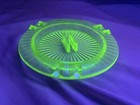 Hazel Atlas Uranium Glass Ashtray With Matchbook Holder