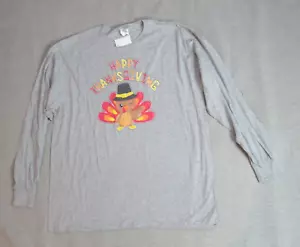 Adult Mens T Shirt Size XL Gray Thanksgiving Turkey Funny Holiday Tee Dadcore - Picture 1 of 10