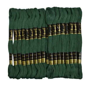 Anchor Thread Skiens Stitch Cotton Crochet Dark Green Embroidery Floss,25 Pcs - Picture 1 of 4