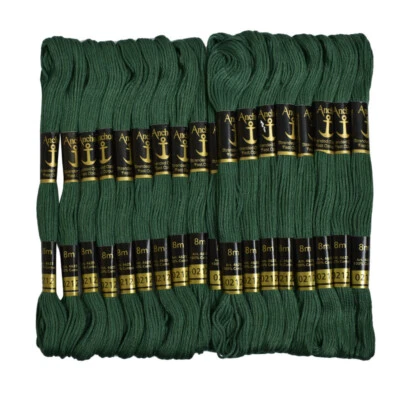 Anchor Thread Skiens Stitch Cotton Crochet Dark Green Embroidery Floss,25 Pcs - Image 1 of 4