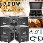 4Pcs Cold Spark Machine 700W Sparkler Fountain For Wedding Events W/Flight Case