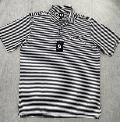 FootJoy Shirt Adult Extra Large Black White Polo Stripe Southeastern Mens XL NEW - Image 1 of 4