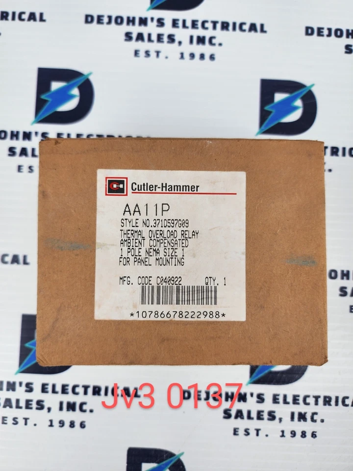 CUTLER HAMMER AA11P THERMAL OVERLOAD RELAY (JV3) - Image 1 of 1