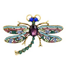 Dragonfly Brooch Pin Jewelry Accessory Elegant Alloy Rhinestone Women Collar