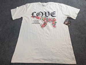 Love Tee Mens XL Kodak White Floral Shirt Love One Values Everything NWT - Picture 1 of 9