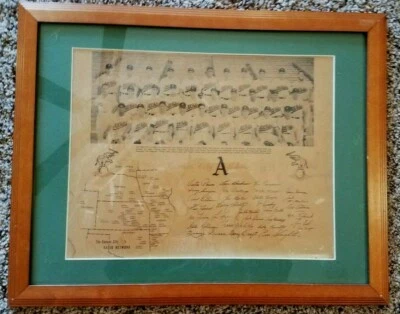 VINTAGE 1956 Kansas City Athletics Baseball Team Photo Roster Signatures Framed - Image 1 of 4