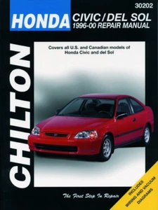 Manual Honda Civic Del Sol 1996-2000 Chilton Workshop HondaService & Repair - Imagen 1 de 5