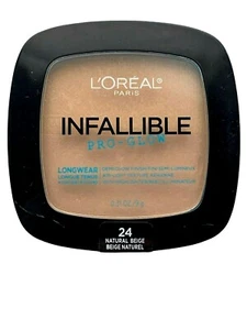 L'Oreal Paris Infallible Pro-Glow Pressed Powder #24 Natural Beige Longwear - Picture 1 of 6