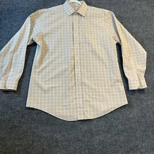 Brooks Brothers 346 Slim Fit Hemd Herren 17 4/5 beige kariert Business Freizeit - Bild 1 von 14
