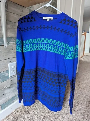 McQ Alexander McQueen Wool Blue Aztec Designer Collab - Size Small - Image 1 of 4