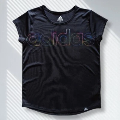 Camiseta Adidas Niñas Aeroready Arco Iris Logo Metálico Talla M Foto 1 de 4