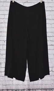Pantalone palazzo Eileen Fisher nero seta georgette crepe gamba larga taglia large NUOVO!! - Foto 1 di 4